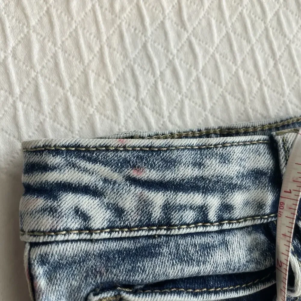 White Birch 90s Style Streetwear Grunge Y2K Mini Skirt Acid Wash Edgy Size Small